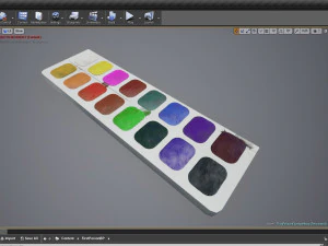 Palette for painting with gouache and watercolors 3D Model
