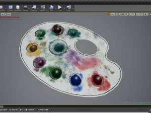 Palette for painting with gouache and watercolors 3D Model