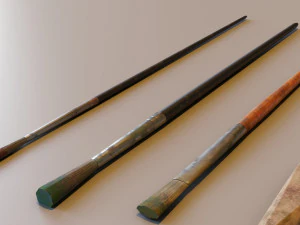 Art supplies with palette for painting with oil paints 3D Model