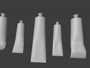 Art supplies with palette for painting with oil paints 3D Model