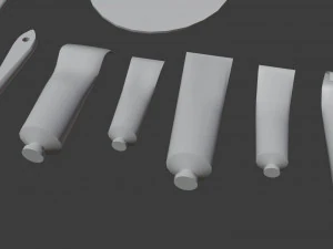 Art supplies with palette for painting with oil paints 3D Model