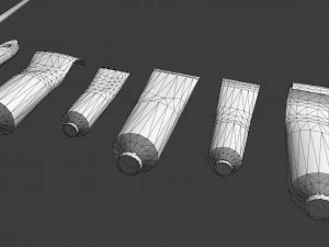 Art supplies with palette for painting with oil paints 3D Model