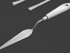 Art supplies with palette for painting with oil paints 3D Model