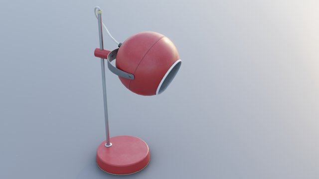 Old dusty red lamp from USSR 3D Model .c4d .max .obj .3ds .fbx .stl .blend 