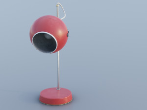 Old dusty red lamp from USSR 3D Model