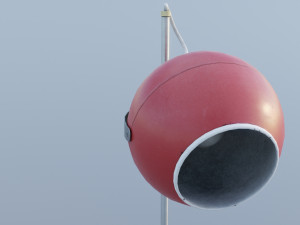Old dusty red lamp from USSR 3D Model