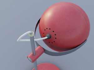 Old dusty red lamp from USSR 3D Model