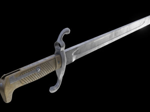 German bayonet Seitengewehr 1871 S71 Modelo 3D