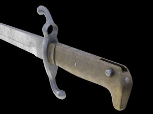 German bayonet Seitengewehr 1871 S71 Modelo 3D