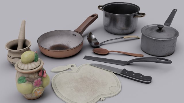 Set of different kitchen appliances Modello 3D .c4d .max .obj .3ds .fbx .stl .blend