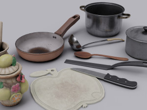 Set of different kitchen appliances 3D Model