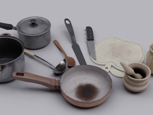 Set of different kitchen appliances Modello 3D