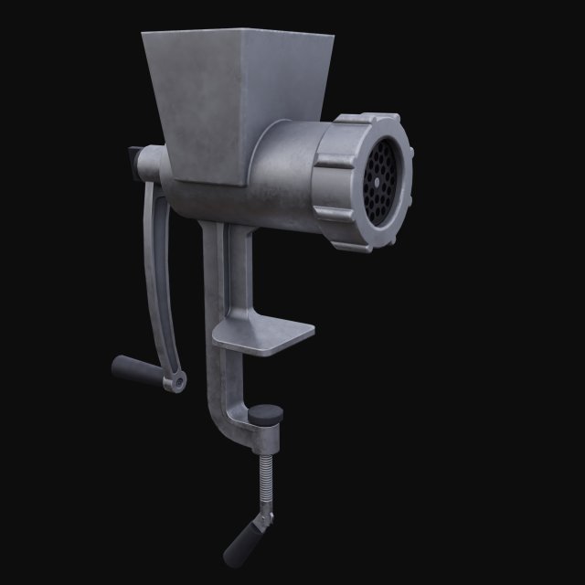 Old meat grinder from soviet times 3D Model .c4d .max .obj .3ds .fbx .stl .blend 