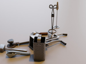 Old metallic kitchen appliances from soviet times Modèle 3D