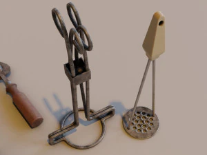 Old metallic kitchen appliances from soviet times 3D Model