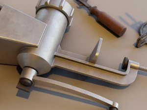 Old metallic kitchen appliances from soviet times 3D Model