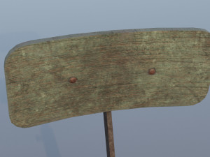 Old rusty broken rotating wooden chair Model 3D