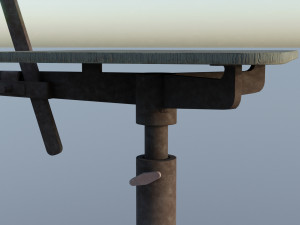 Old rusty broken rotating wooden chair Model 3D