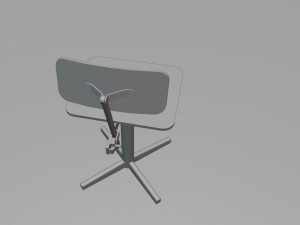 Old rusty broken rotating wooden chair Model 3D