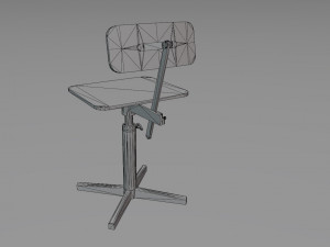Old rusty broken rotating wooden chair Model 3D