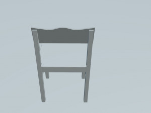 Old small wooden chair for kids from USSR with cat drawing on it 3D Модель