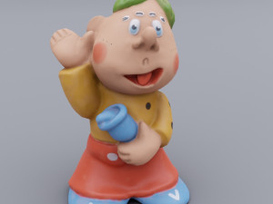 Old rubber toy Chipolino from USSR 3D 모델