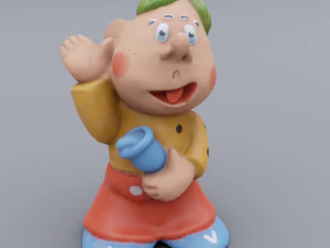 Old rubber toy Chipolino from USSR 3D Model