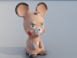 Old rubber toy mouse from USSR 3D 模型