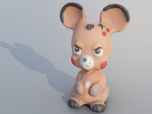 Old rubber toy mouse from USSR Model 3D