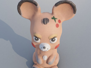 Old rubber toy mouse from USSR Model 3D