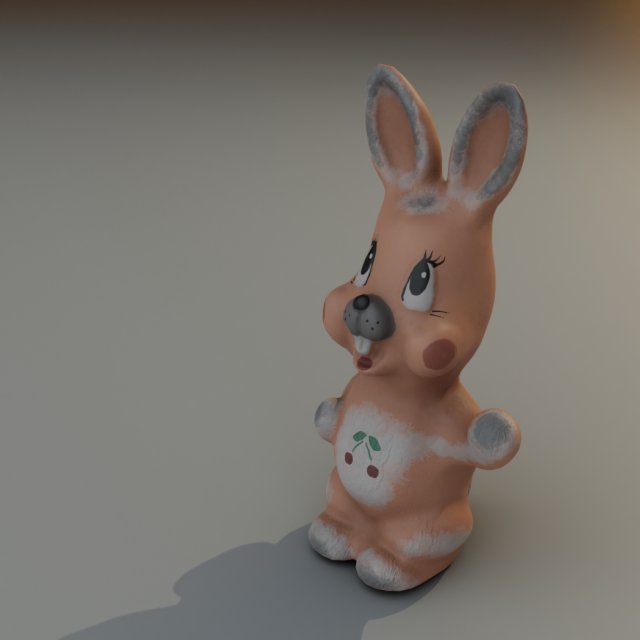 Old rubber toy rabbit from USSR Model 3D .c4d .max .obj .3ds .fbx .stl .blend 