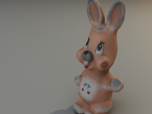 Old rubber toy rabbit from USSR 3D मॉडल