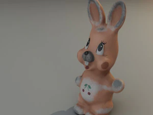 来自苏联的旧橡胶玩具兔 3D 模型