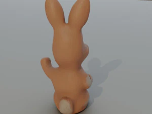 Old rubber toy rabbit from USSR 3D Model