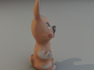 Old rubber toy rabbit from USSR Model 3D