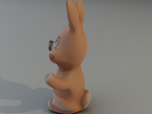 Old rubber toy rabbit from USSR Model 3D