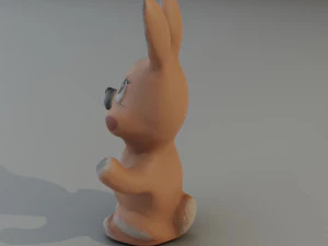 Old rubber toy rabbit from USSR 3D Model