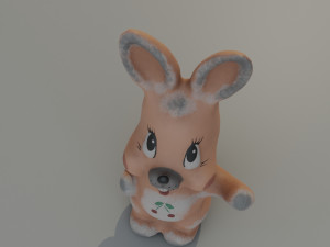 Old rubber toy rabbit from USSR Model 3D