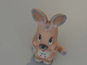 Old rubber toy rabbit from USSR 3D Model