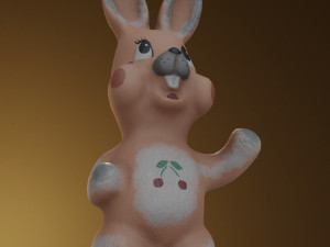 Old rubber toy rabbit from USSR Model 3D