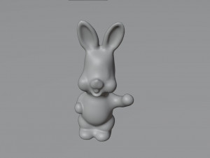 Old rubber toy rabbit from USSR Model 3D