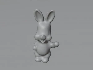 Old rubber toy rabbit from USSR 3D Model