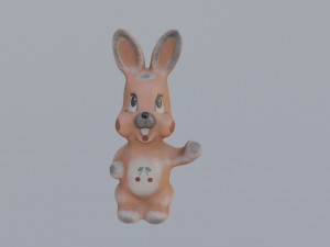 Old rubber toy rabbit from USSR Model 3D