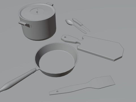 Big set of old kitchen appliances of 25 models Model 3D