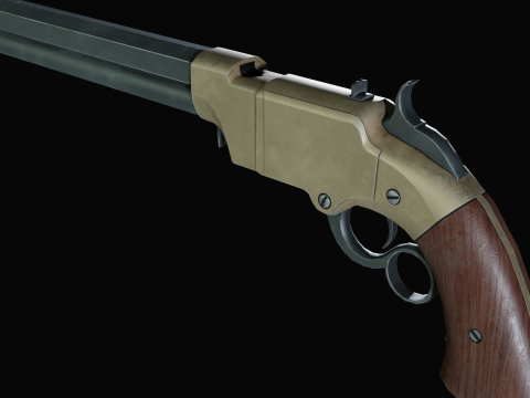 Vintage pistol Volcanic 1855 Modello 3D