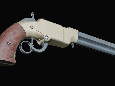 Vintage pistol Volcanic 1855 3D Model