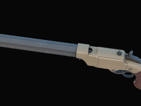 Vintage pistol Volcanic 1855 Modello 3D