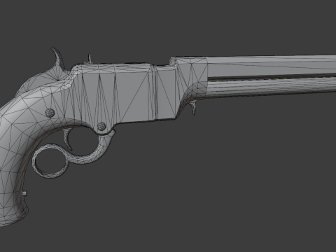 Vintage pistol Volcanic 1855 Modello 3D
