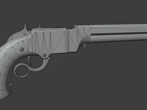 Vintage pistol Volcanic 1855 3D Model