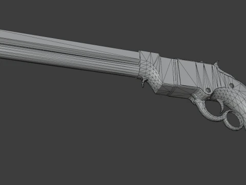Vintage pistol Volcanic 1855 3D Model
